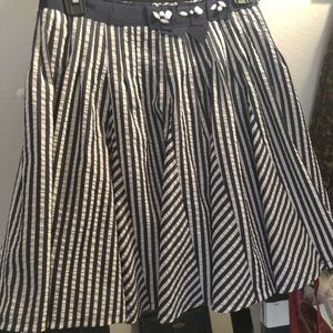 Blue and white striped circle skirt